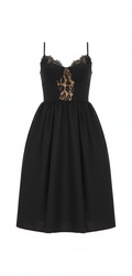 Black Poplin Midi Dress