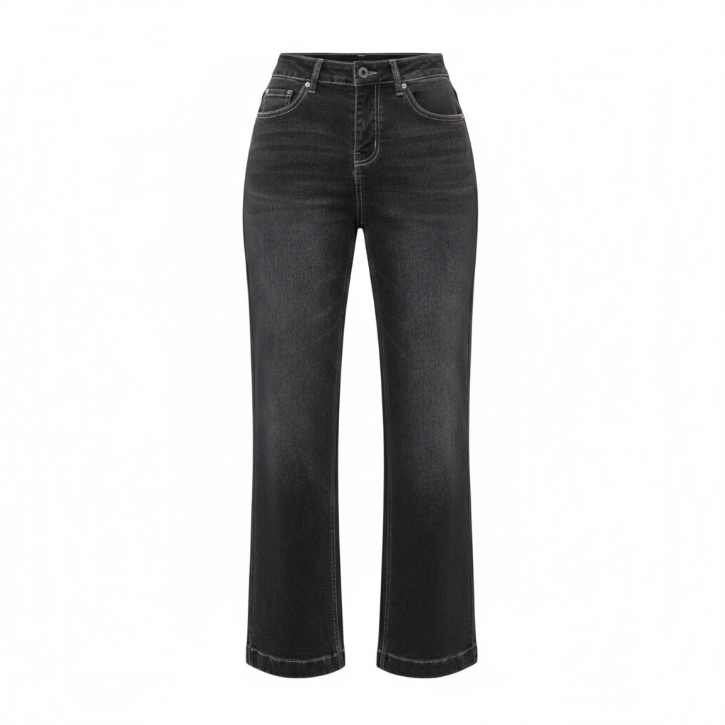 Black Grey Straight Jean