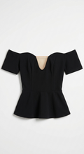 Off shoulder black top