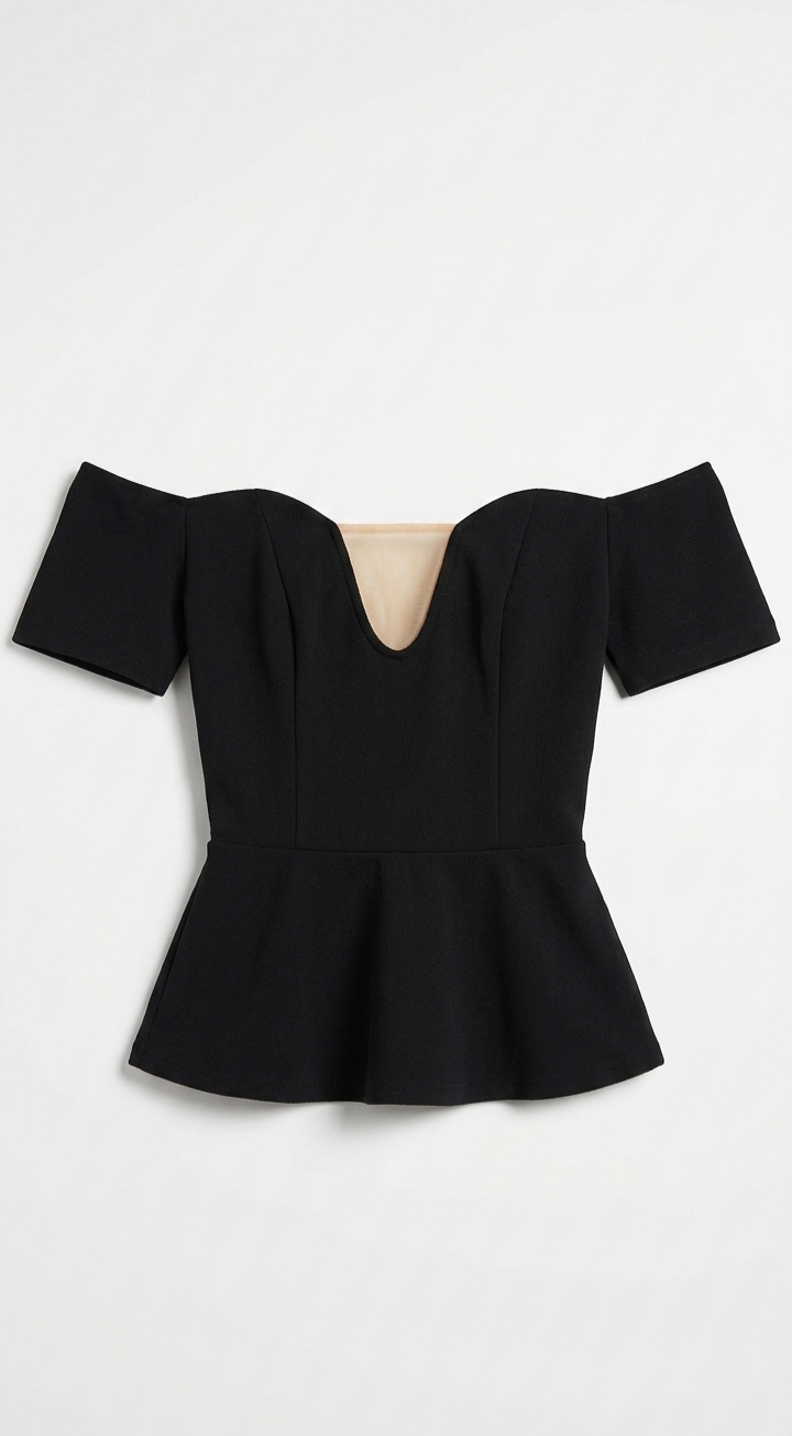 Off shoulder black top