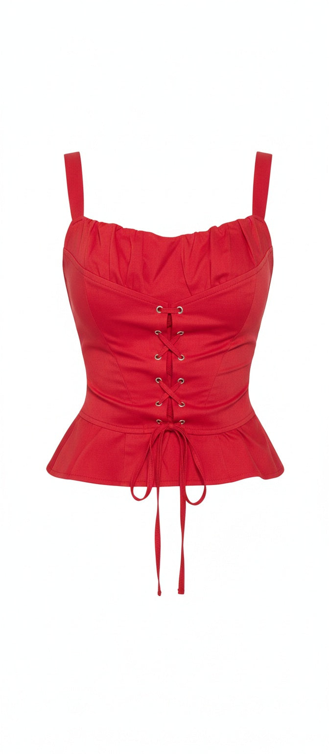 Lace me up poplin top