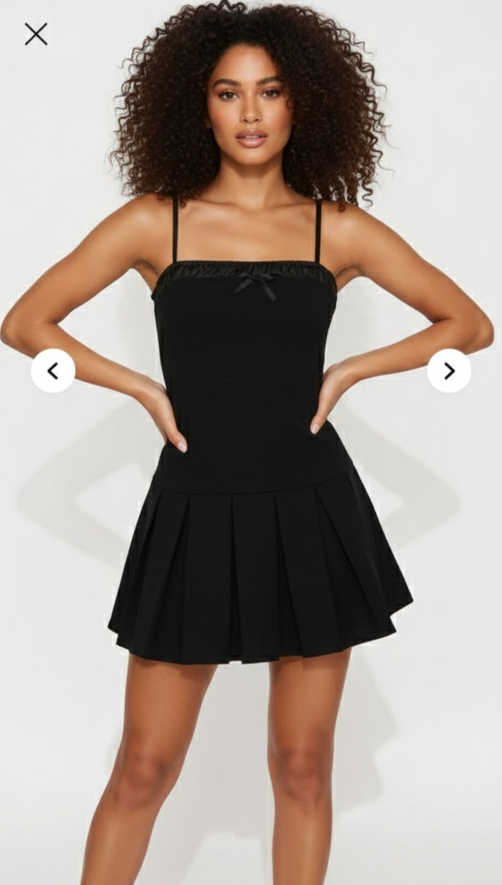Pleated Mini Dress
