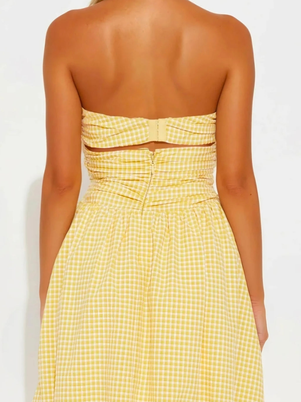 Gingham Midi Dress- yellow