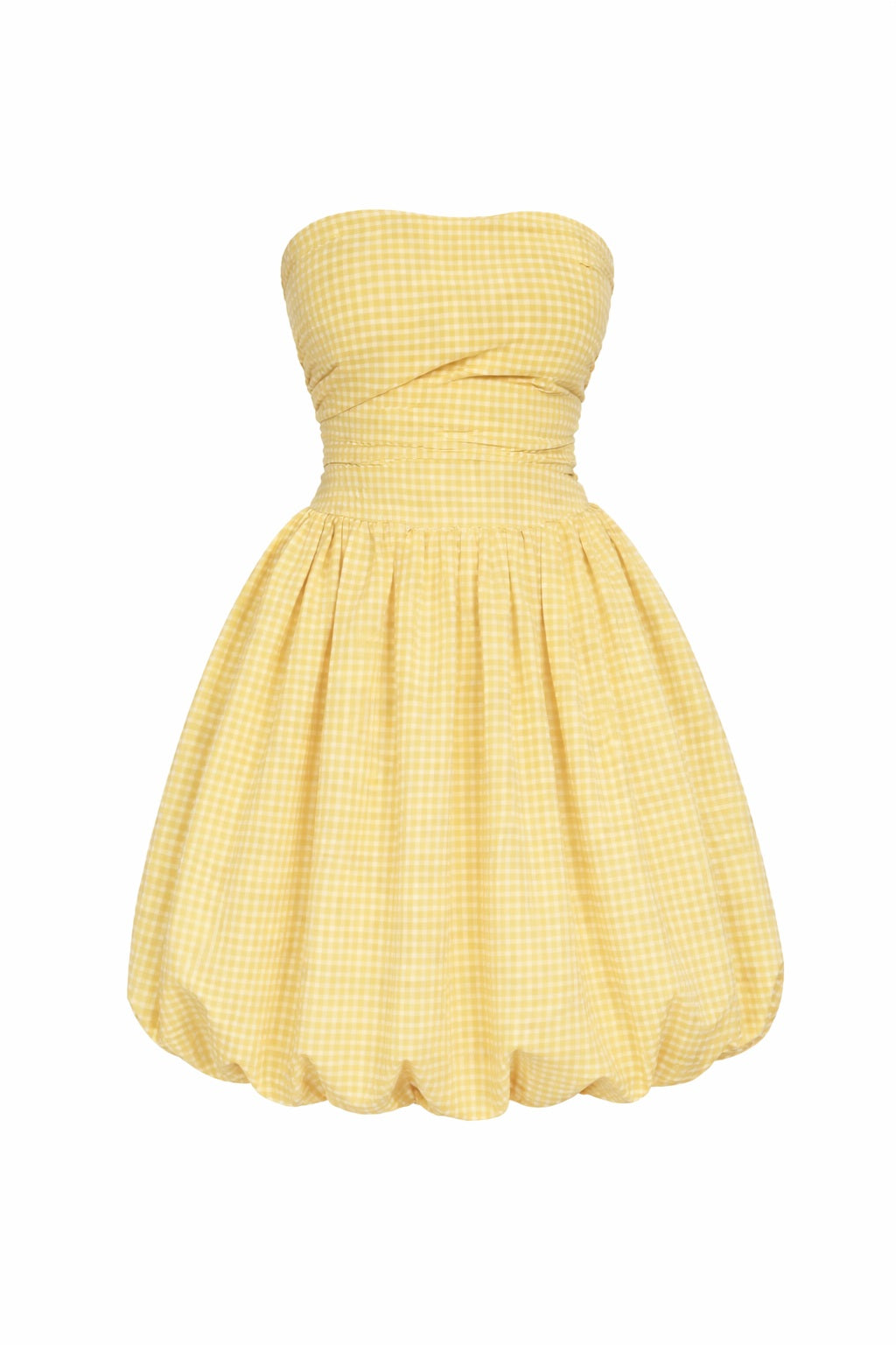 Gingham Midi Dress- yellow