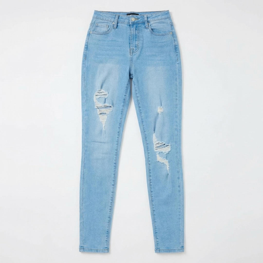 Ripped High Rise Jeans