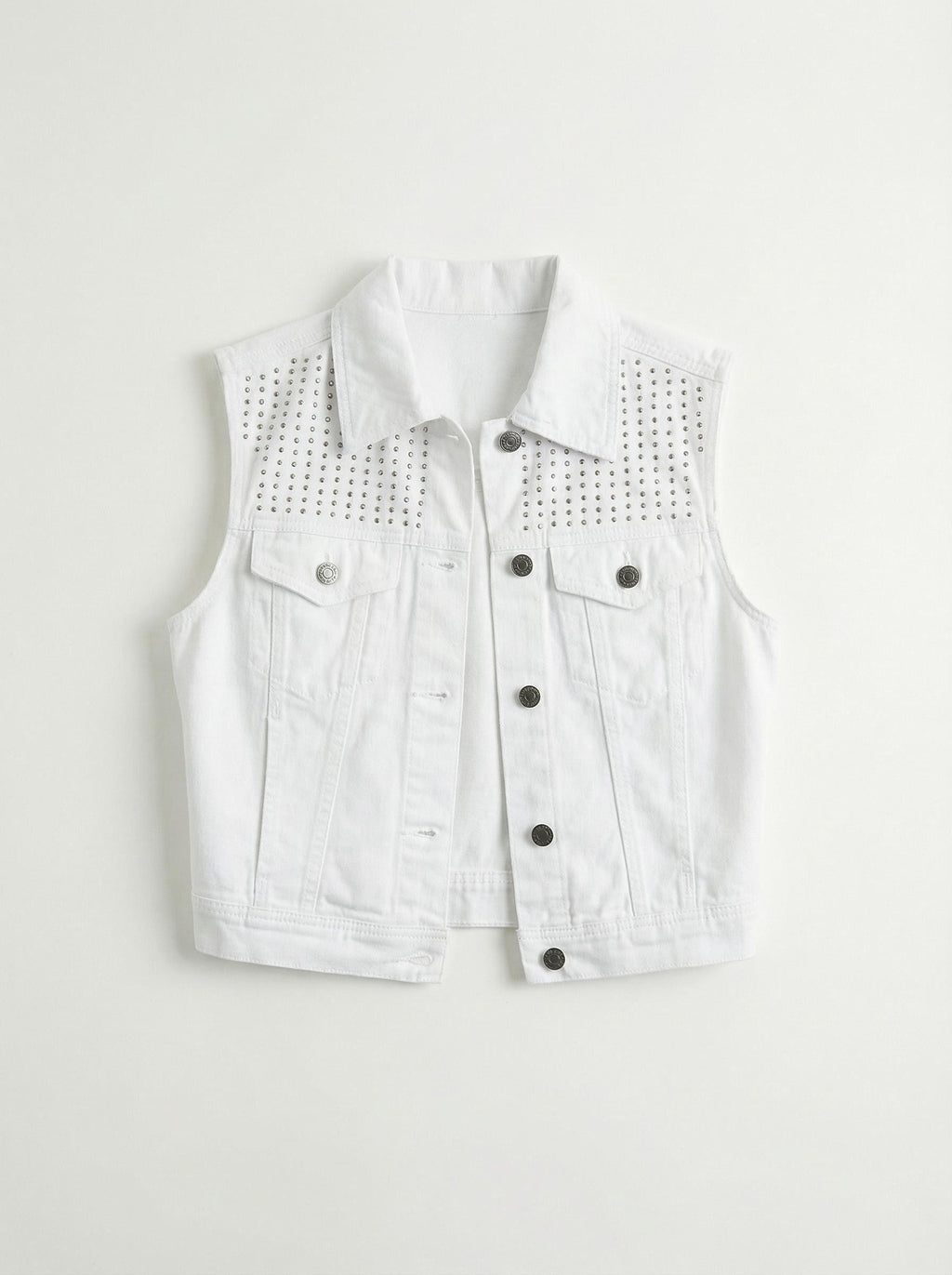 Embellished Denim Vest