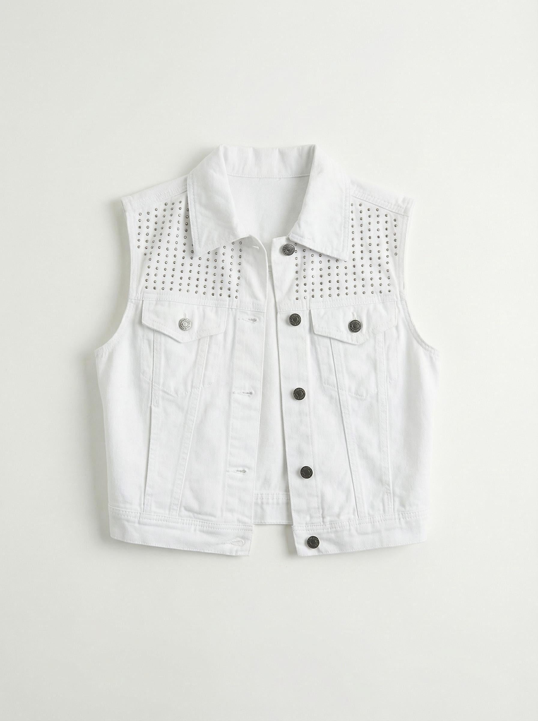 Embellished Denim Vest