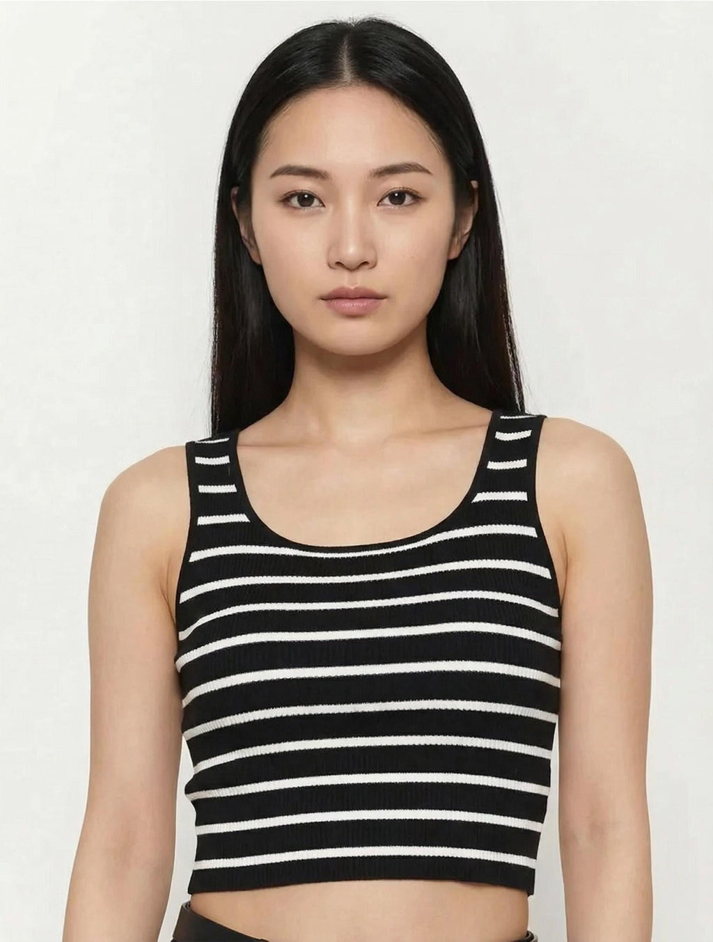 Striped sweater tank top