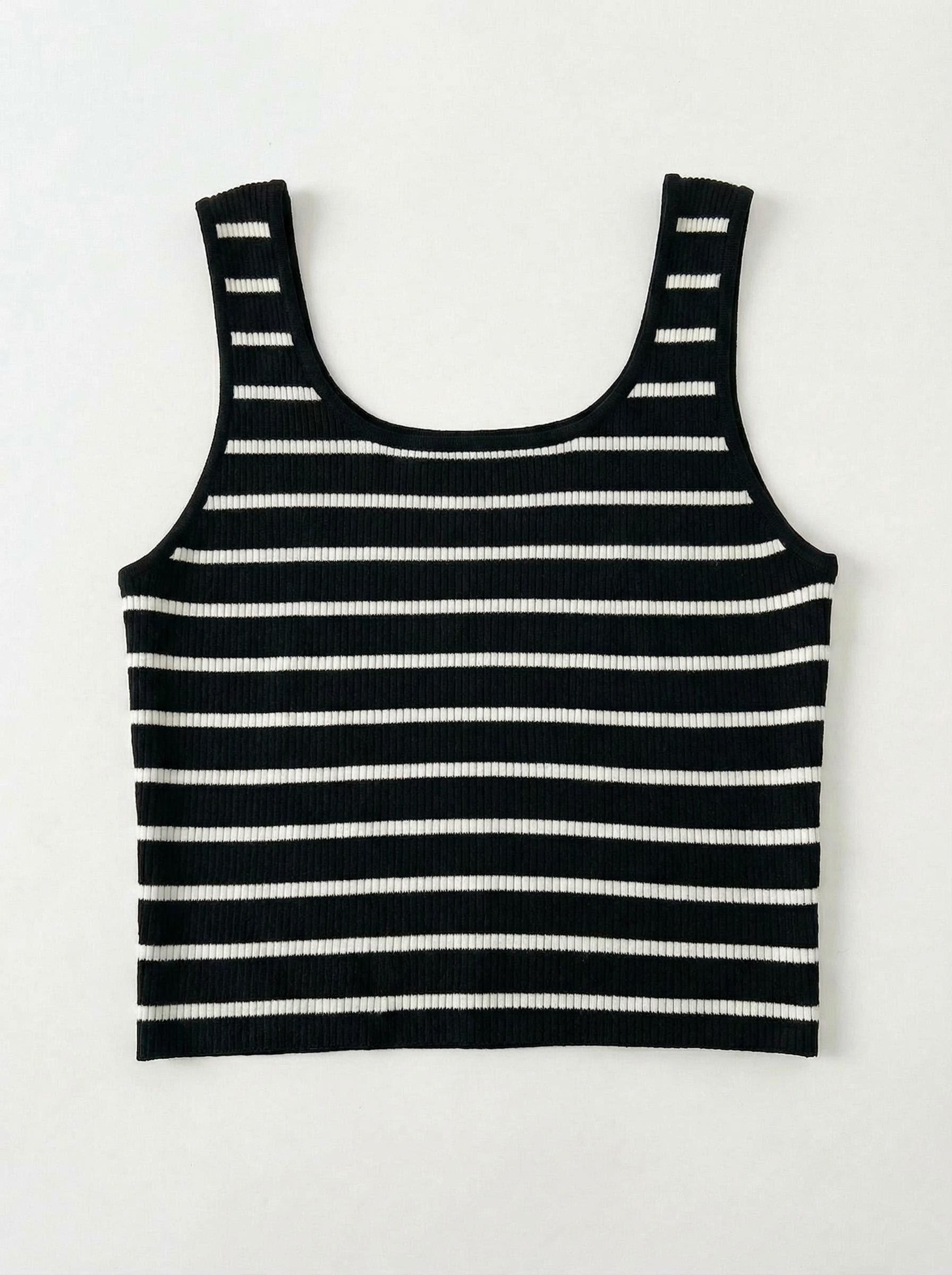 Striped sweater tank top